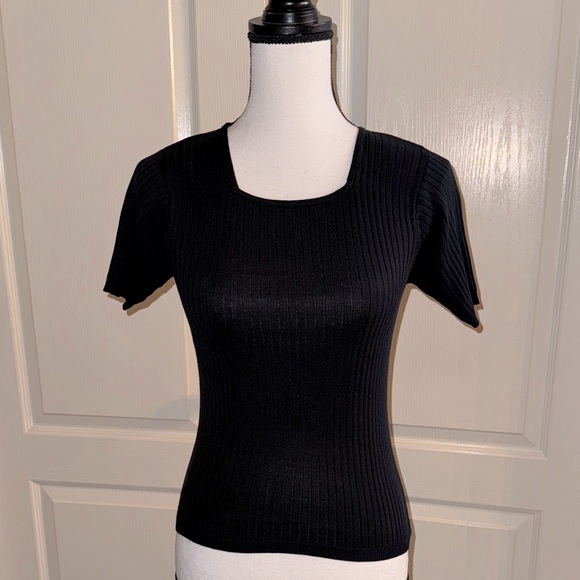 Black Ribbed Top - Size Small - Picture 1 of 11